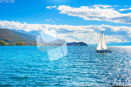 Image of Yacht on Ohrid lake, Macedonia