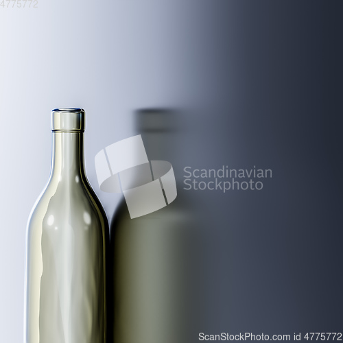 Image of empty white bottle reflection background