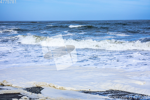 Image of stormy ocean scenery background