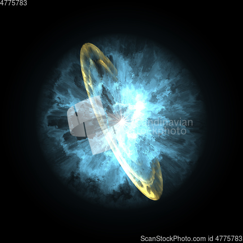 Image of supernova explosion in space