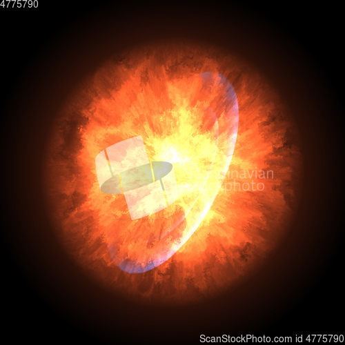 Image of supernova explosion in space