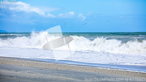 Image of stormy ocean scenery background