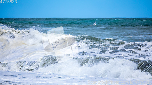 Image of stormy ocean scenery background
