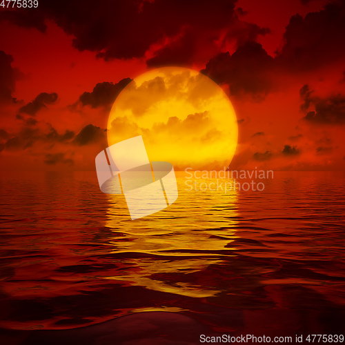 Image of big sooting sunset wallpaper 