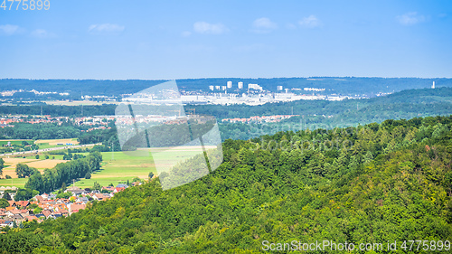 Image of panoramic aerial view to Sindelfingen Germany