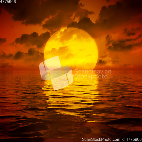 Image of big sooting sunset wallpaper 