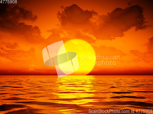 Image of big sooting sunset wallpaper 