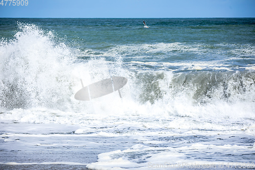 Image of stormy ocean scenery background