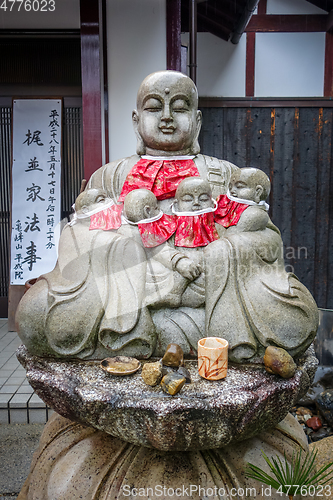 Image of Jizo statue in Arashiyama temple, Kyoto, Japan