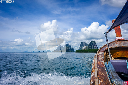 Image of boat in Phang Nga Bay, Thailand