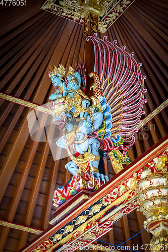 Image of Garuda statue in Goa Gajah elephant cave, Ubud, Bali, Indonesia