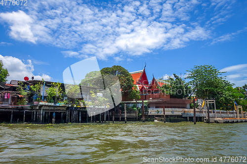 Image of Buddhist Temple on Khlong, Bangkok, Thailand