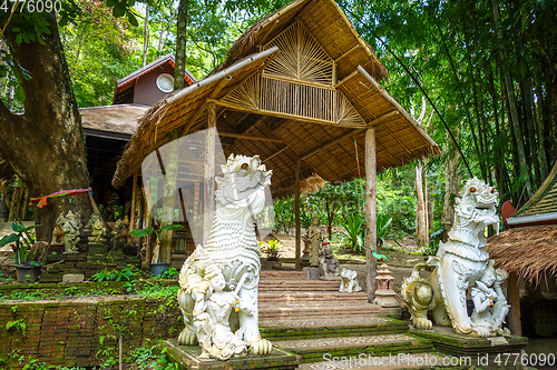 Image of White statue in Wat Palad temple, Chiang Mai, Thailand