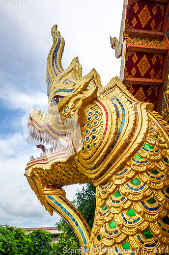 Image of Dragon statue in Wat Phra Singh temple, Chiang Mai, Thailand