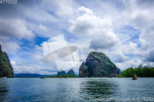 Image of boat in Phang Nga Bay, Thailand