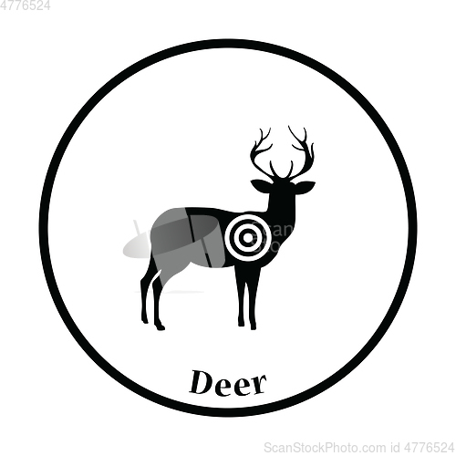 Image of Deer silhouette with target  icon