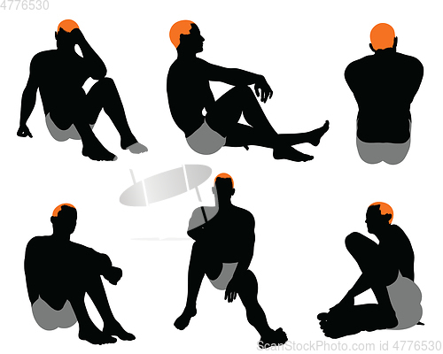 Image of Set of men silhouette