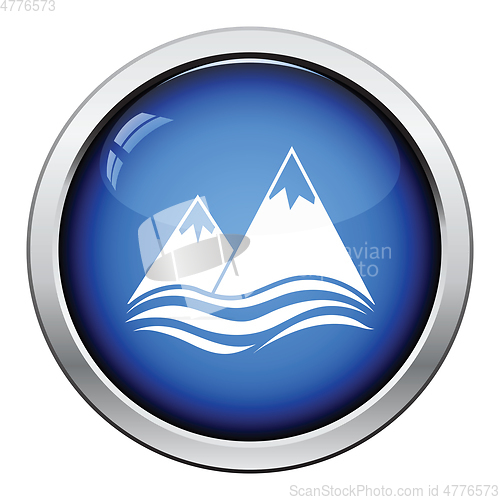 Image of Snow peaks cliff on sea icon