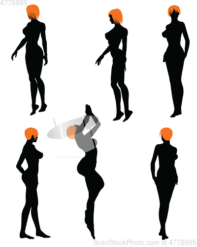 Image of Naked sexy girls silhouette set