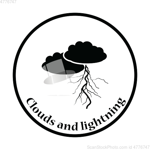 Image of Clouds and lightning icon