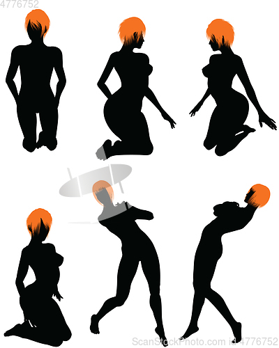 Image of Naked sexy girls silhouette set