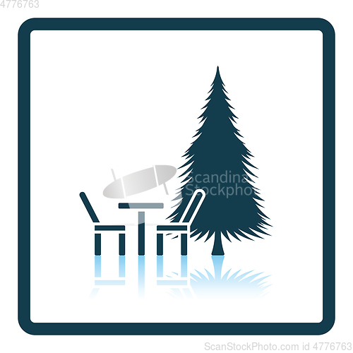 Image of Park seat and pine tree icon