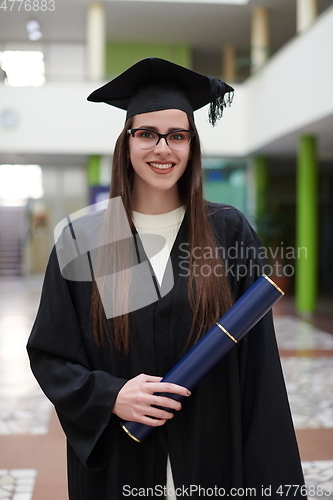 Image of portrait of student during graduation day