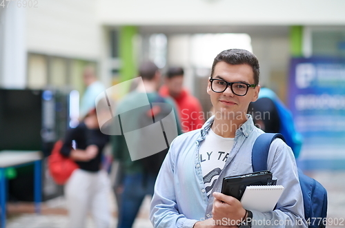 Image of student using modern technology in school