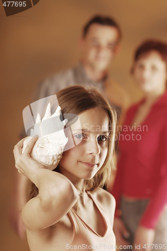 Image of A girl with a shell