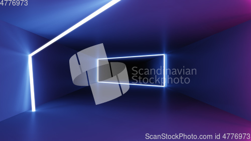 Image of neon lights tunnel background