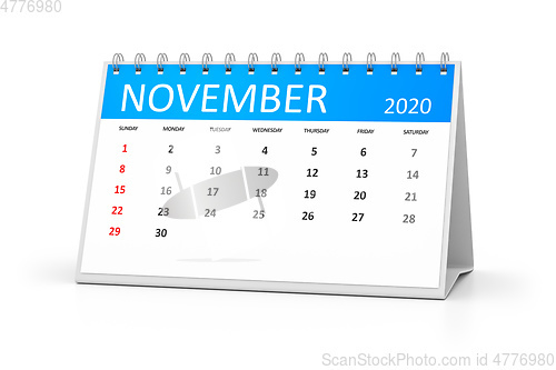Image of table calendar 2020 november