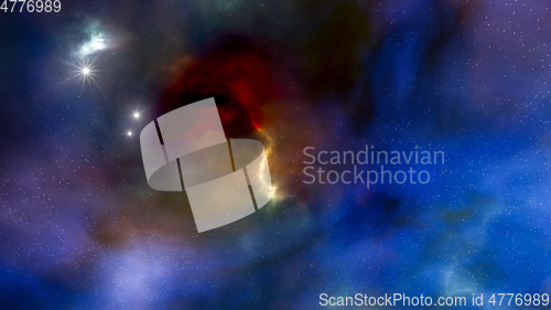 Image of night sky with stars and nebula 