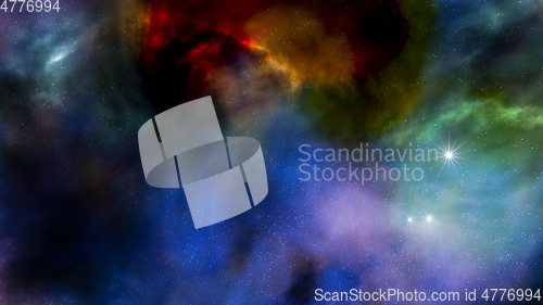 Image of night sky with stars and nebula 