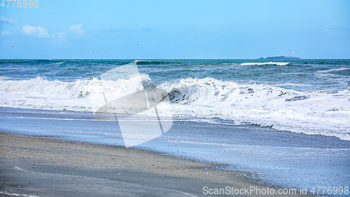 Image of stormy ocean scenery background