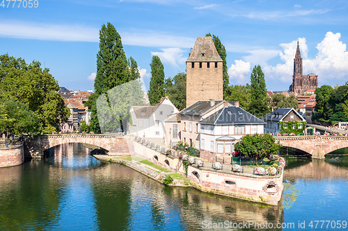 Image of Strasbourg scenery water towers