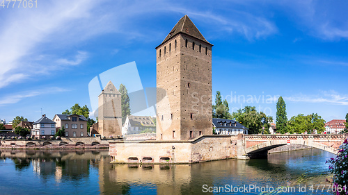 Image of Strasbourg scenery water towers