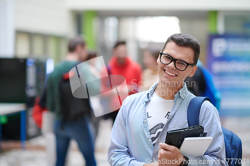 Image of student using modern technology in school