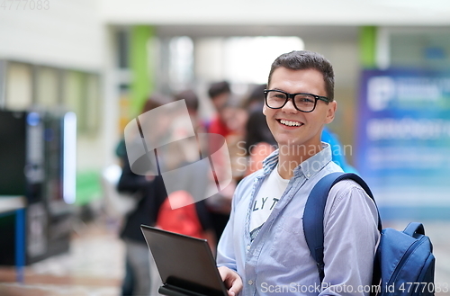 Image of student using modern technology in school