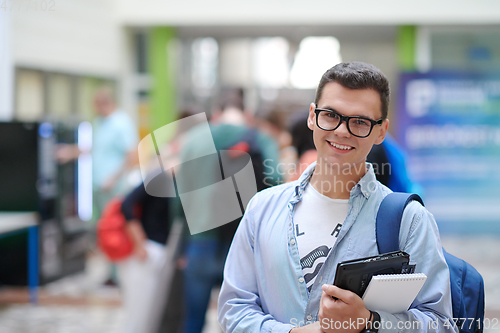 Image of student using modern technology in school