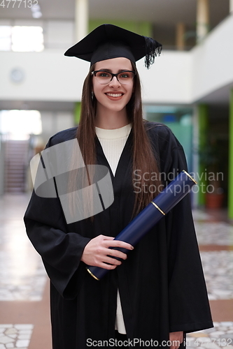 Image of portrait of student during graduation day