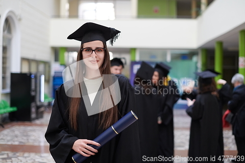 Image of portrait of student during graduation day