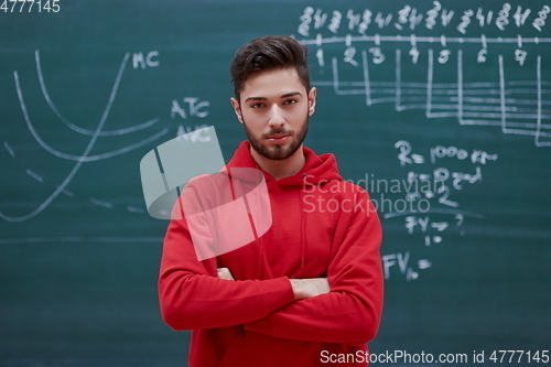 Image of the student does the task on the board