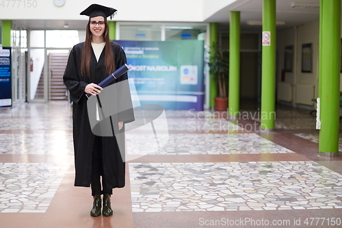 Image of portrait of student during graduation day