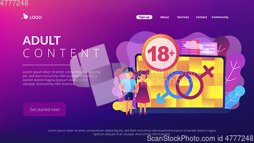 Image of Adult content concept landing page.