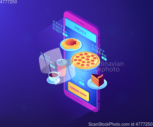 Image of Online order isometric 3D concept illustration.