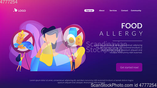 Image of Food allergy concept landing page.