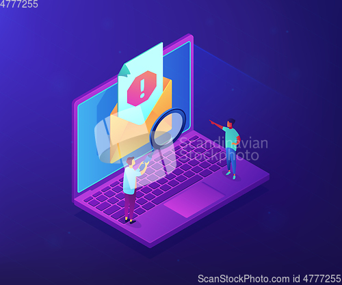 Image of Spam isometric 3D concept illustration.