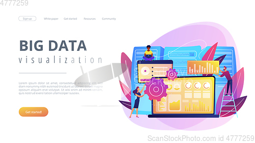 Image of Big data visualization concept landing page.