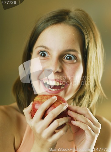 Image of A girl with an apple