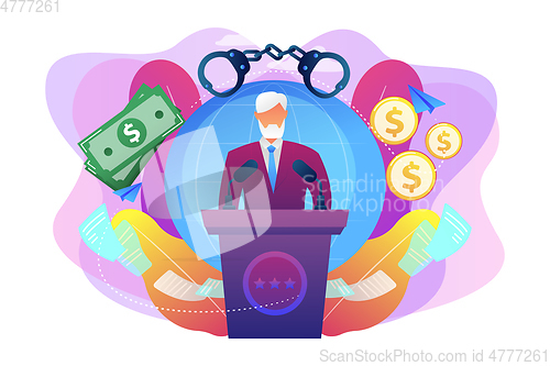 Image of Political corruption concept vector illustration.